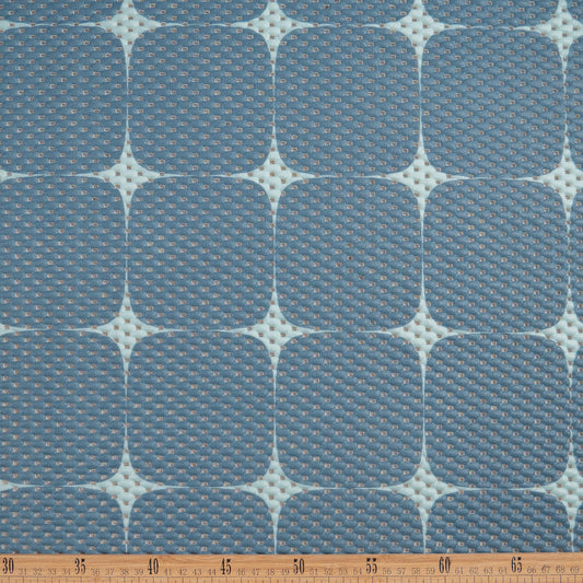 ALFOMBRA ANTIDESLIZANTE ESTAMPADO AZUL CENIZA CON PATRON GEOMETRICO CUADRADO