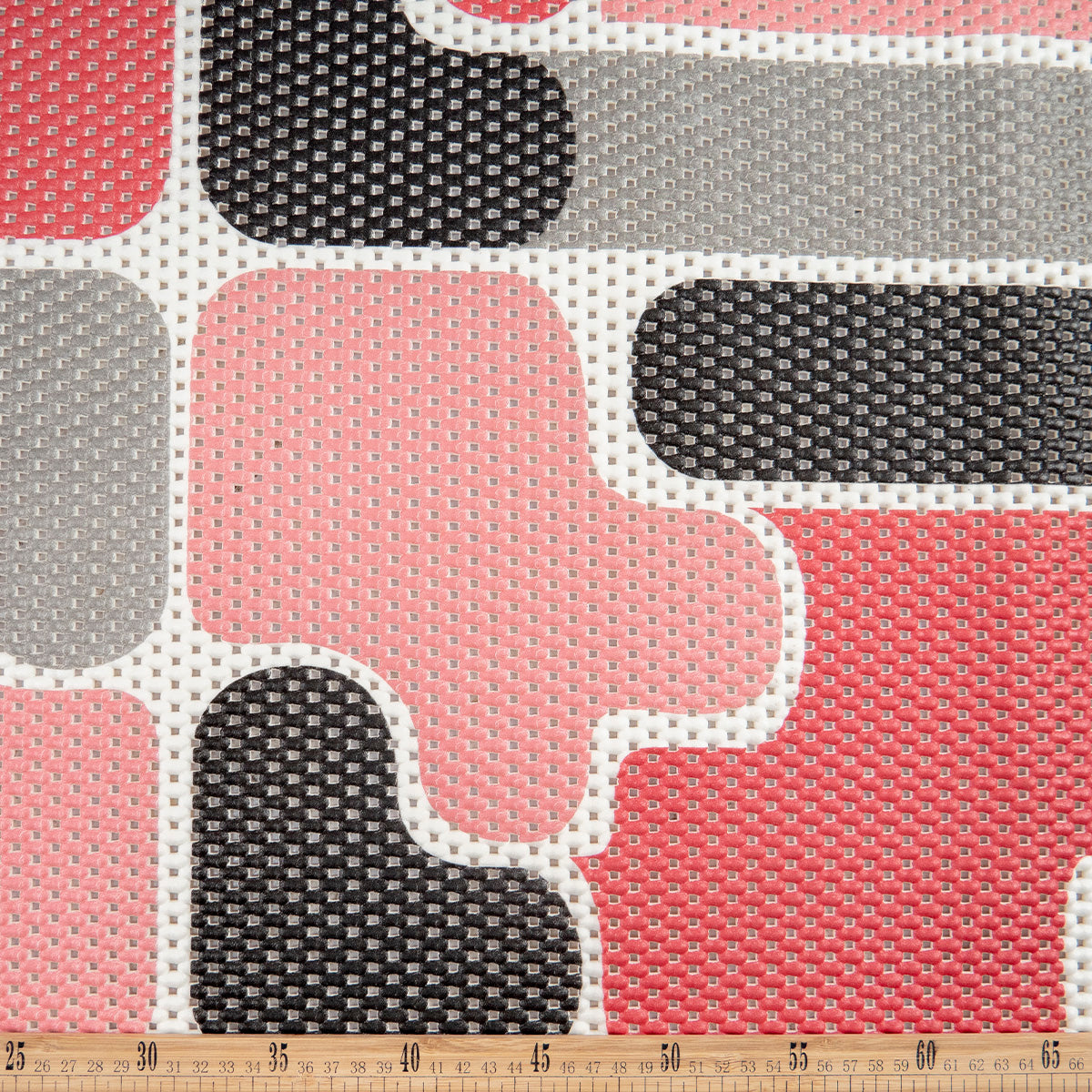 ALFOMBRA ANTIDESLIZANTE ESTAMPADO ROJO CARMESI CAMUFLAJE GEOMETRICO ABSTRACTO