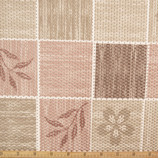 ALFOMBRA ANTIDESLIZANTE ESTAMPADO BEIGE SPRAY GREEN CON DISEÑOS DE CUADROS