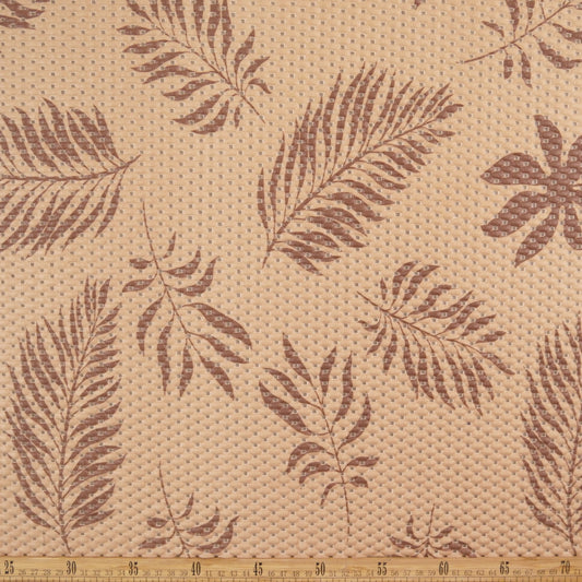 ALFOMBRA ANTIDESLIZANTE ESTAMPADO BEIGE ARENA HOJAS DE HELECHO