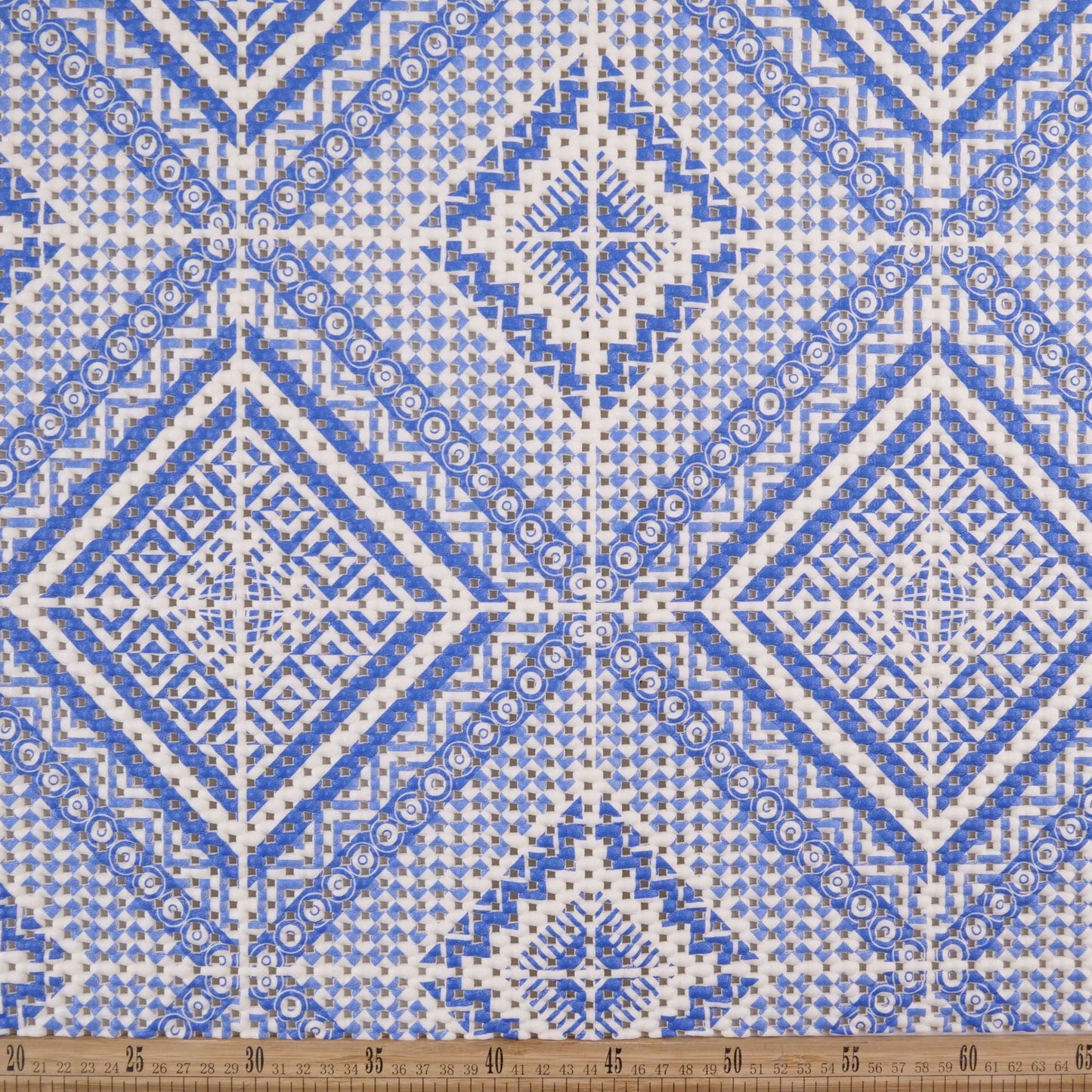 ALFOMBRA ANTIDESLIZANTE ESTAMPADO AZUL OLIMPIA GEOMETRICO