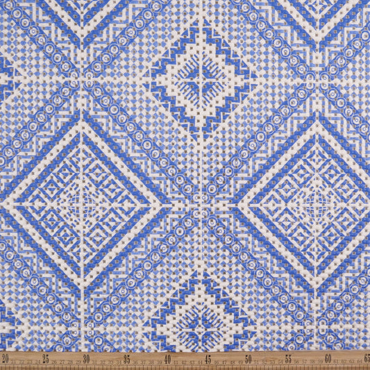 ALFOMBRA ANTIDESLIZANTE ESTAMPADO AZUL OLIMPIA GEOMETRICO