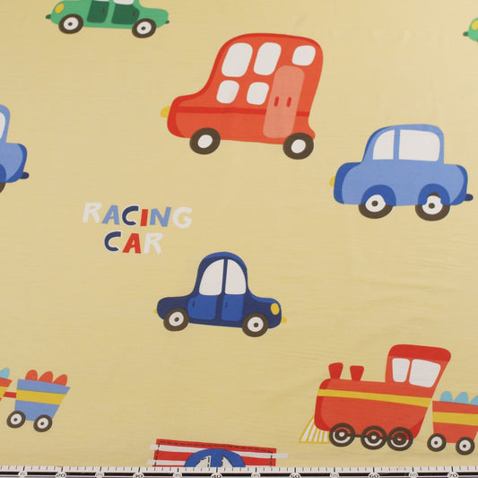 PERCAL 200 HILOS INFANTIL AMARILLO CERA AUTOS