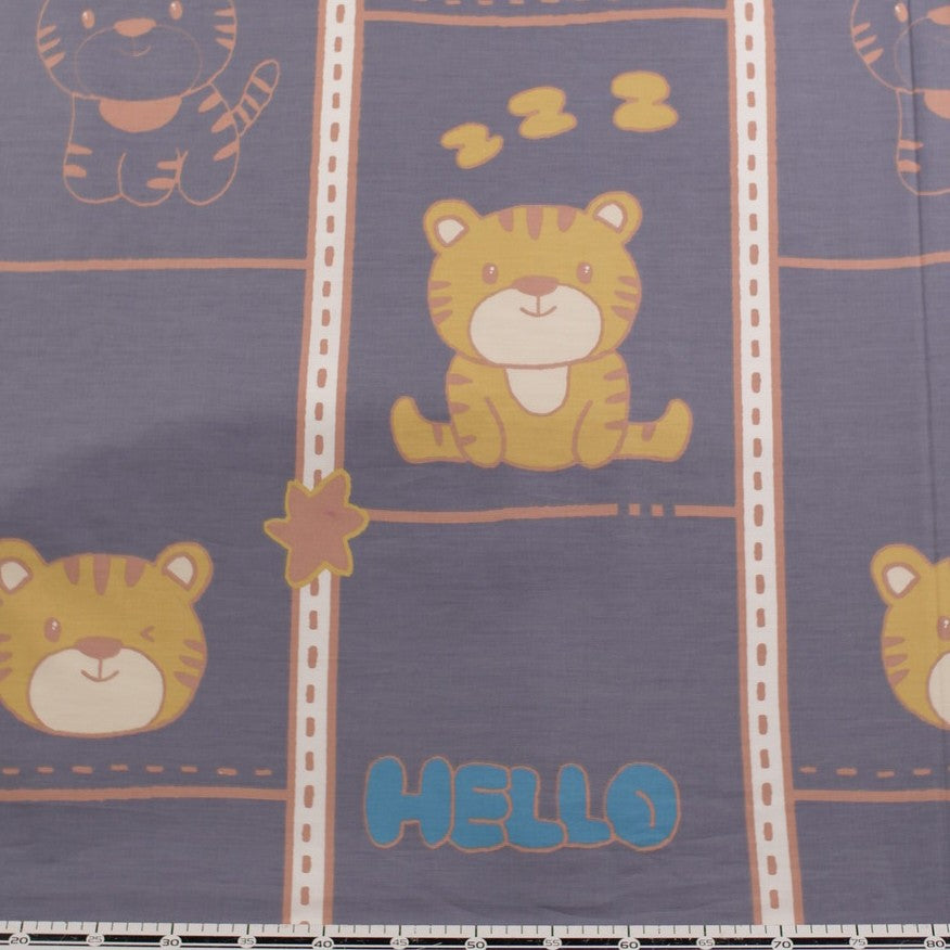 PERCAL 200 HILOS INFANTIL GRIS MAGNET HELLO LEON
