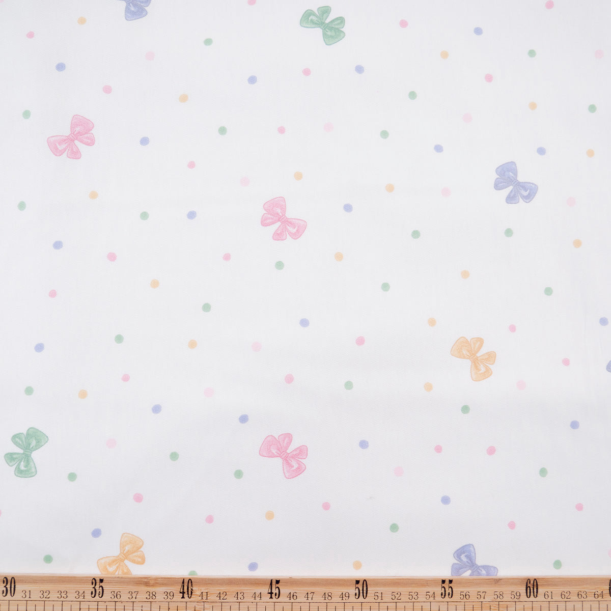 PERCAL 200 HILOS INFANTIL BLANCO BRILLANTE MOÑOS COLORIDOS