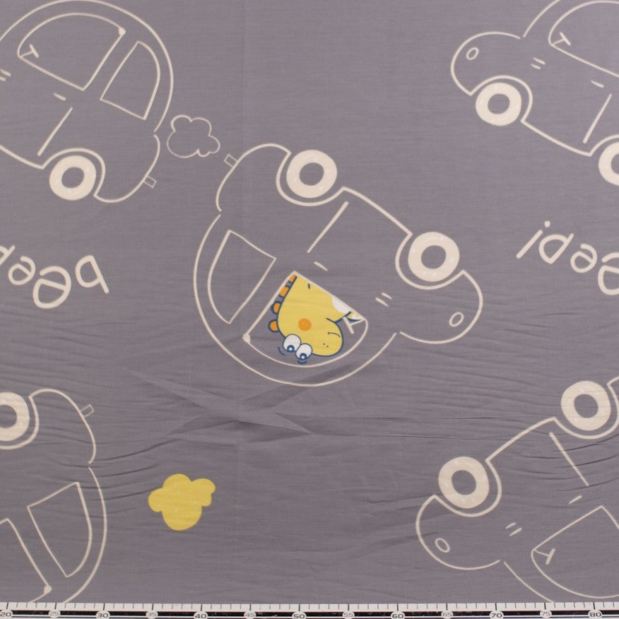 PERCAL 200 HILOS INFANTIL GRIS PELTRE AUTOS