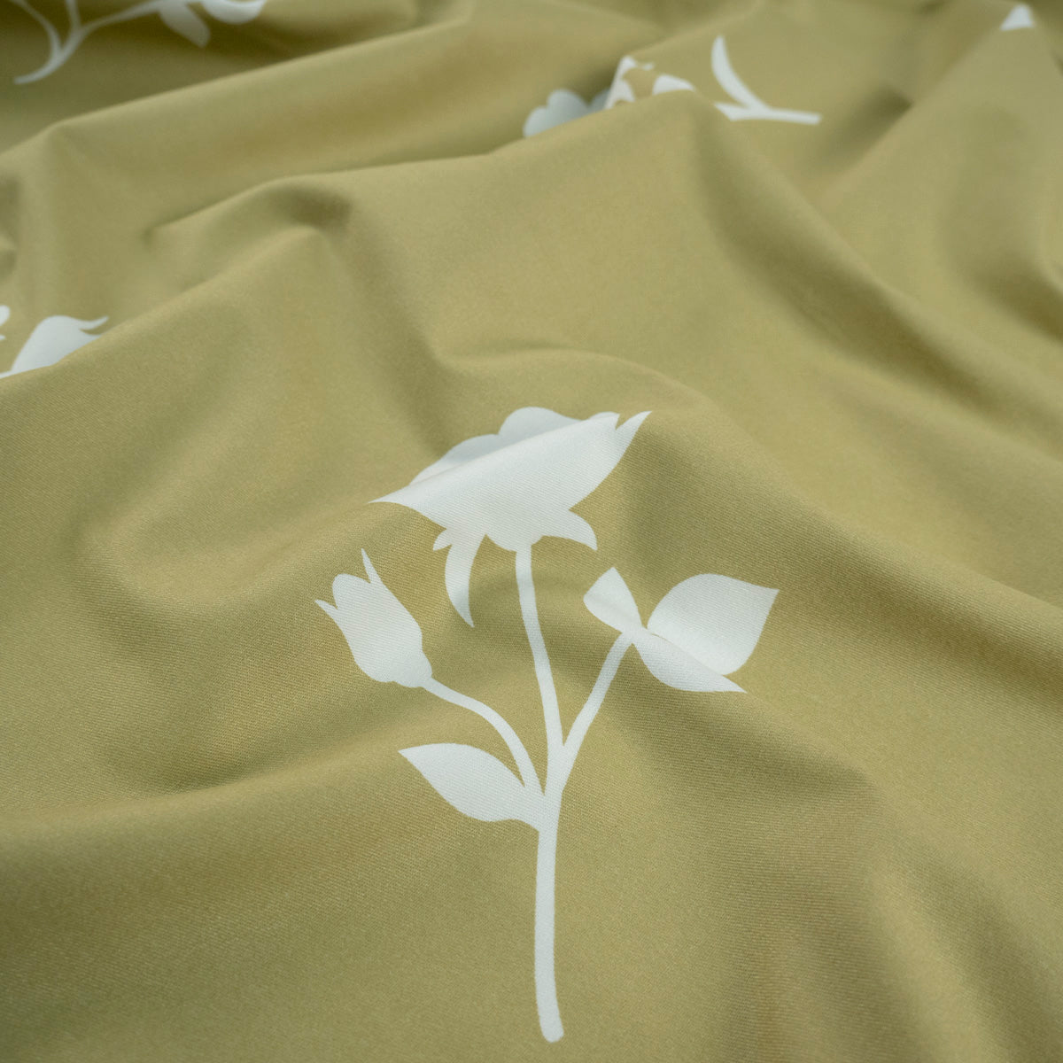 PERCAL 320 HILOS ESTAMPADA VERDE SAUCE FLOR EN SOMBRA