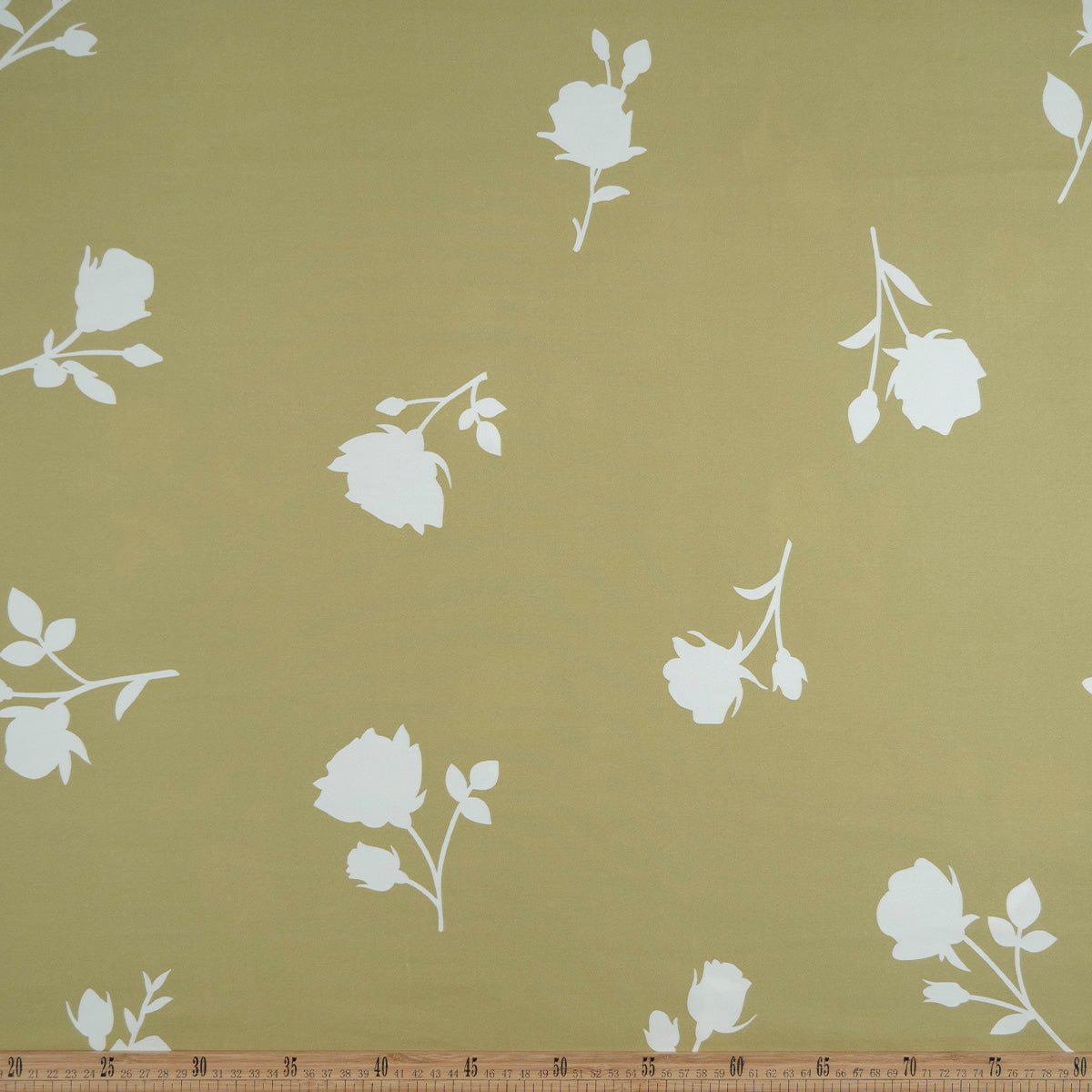PERCAL 320 HILOS ESTAMPADA VERDE SAUCE FLOR EN SOMBRA