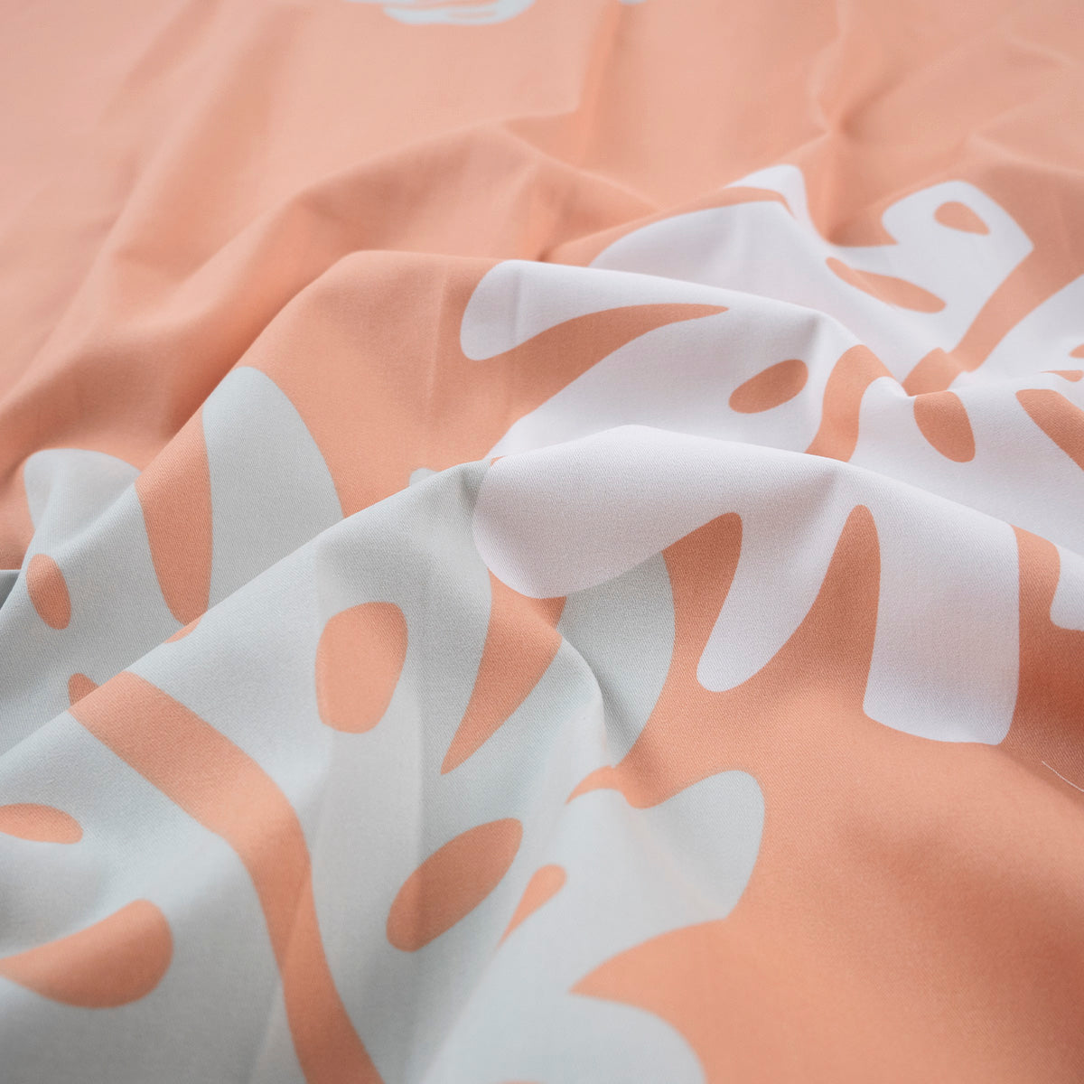 PERCAL 320 HILOS ESTAMPADA CORAL CADMIUM FLORAL TROPICAL