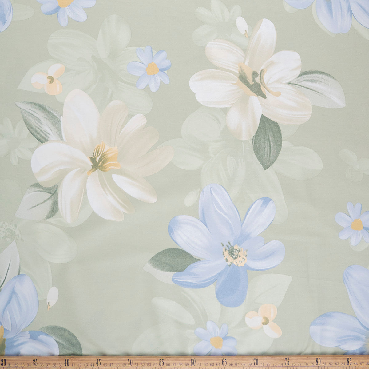 PERCAL 320 HILOS ESTAMPADA VERDE OPALINA FLORAL PASTEL