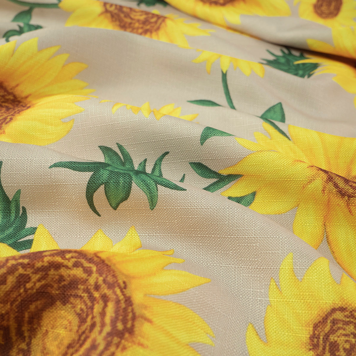 MANTELERIA LINO ESTAMPADO BEIGE LANA CON GIRASOLES