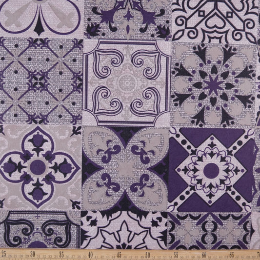 ALFOMBRA FELPA ESTAMPADO GRIS MAGNET PATRON EN AZULEJOS