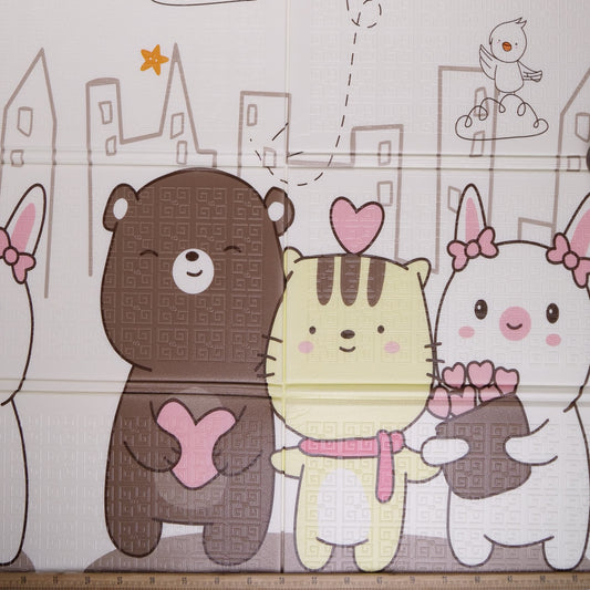 ALFOMBRA BABY BLANCO BRILLANTE ANIMALES