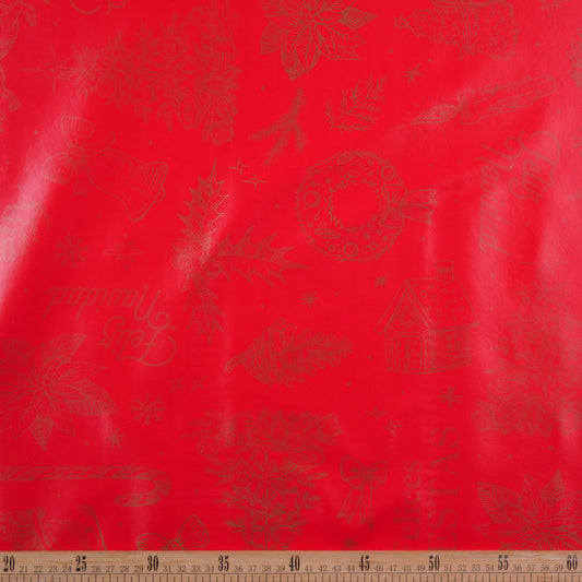PVC DOBLE NAVIDAD ROJO CARMESI ADORNOS NAVIDEÑOS