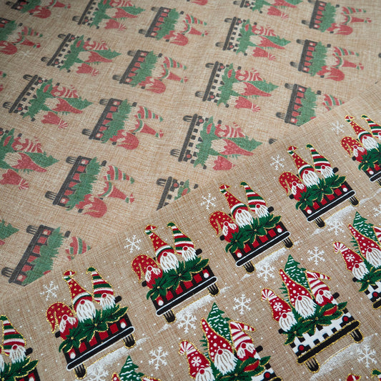 PANAMA NAVIDAD BEIGE SAGE GREEN DUENDES DE NAVIDAD