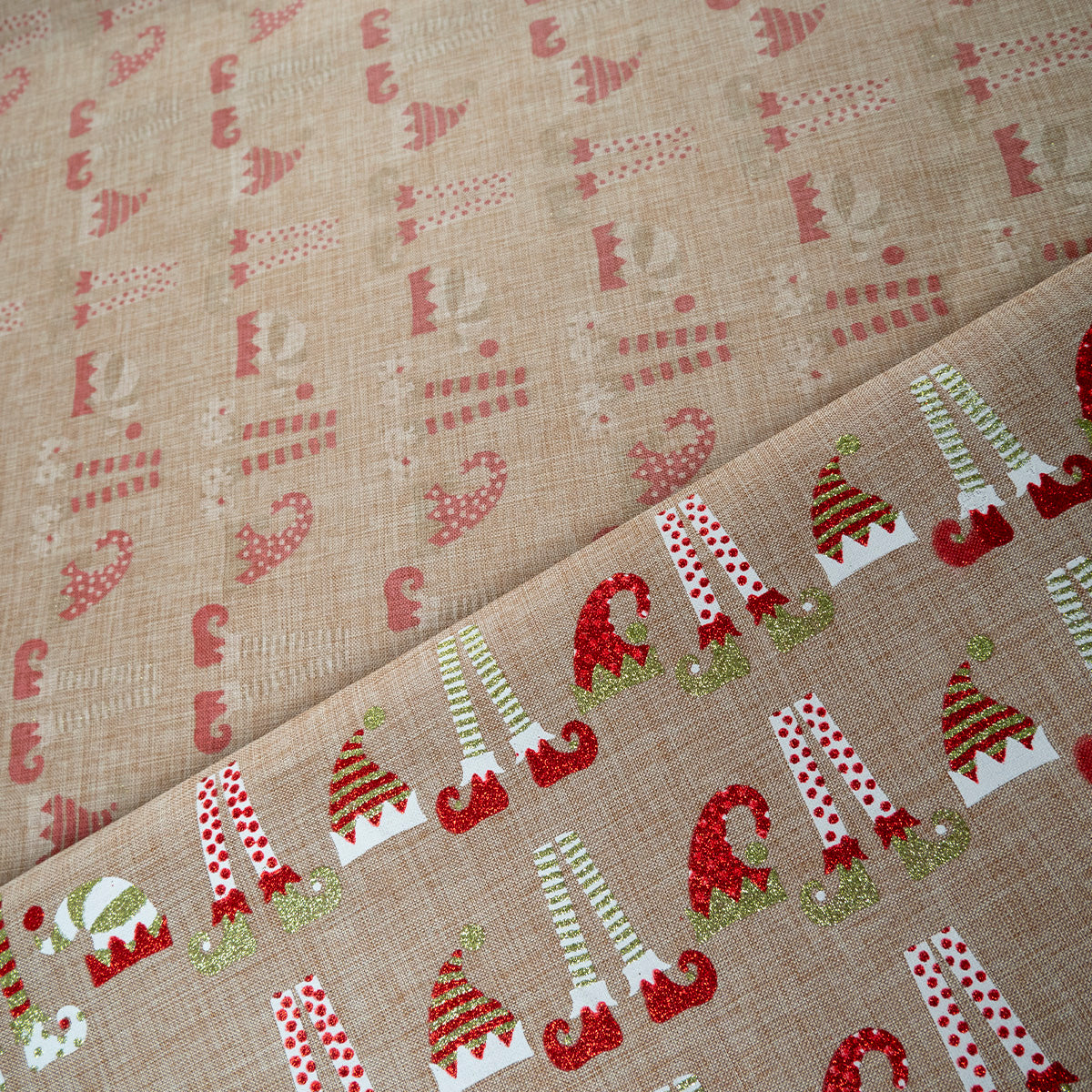 PANAMA NAVIDAD BEIGE SAGE GREEN BOTA, GORRO Y MEDIAS