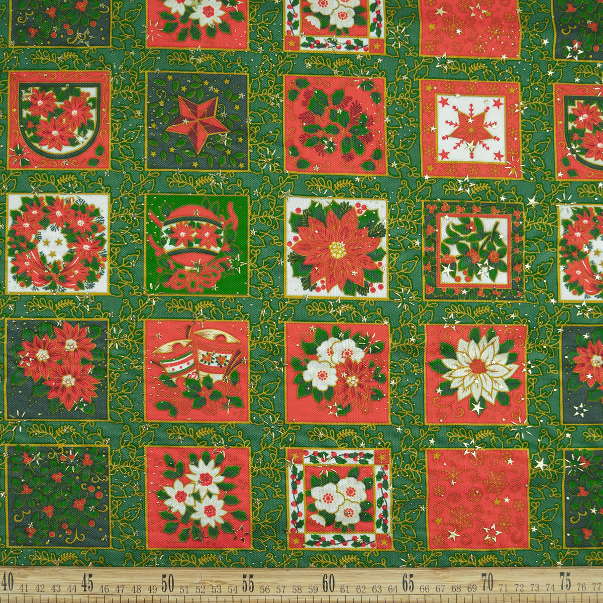 MANTELERIA NAVIDAD ESTRELLITAS VERDE VERDANT AJEDRES