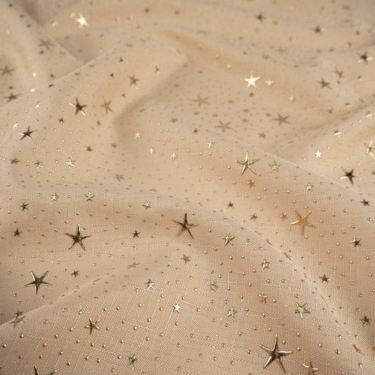 MANTELERIA LINO ESTRELLITAS BEIGE ARENA WARM