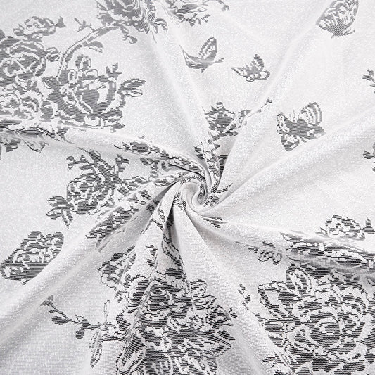 BOAL DEVORE BLANCO BRILLANTE ROSAS Y MARIPOSAS