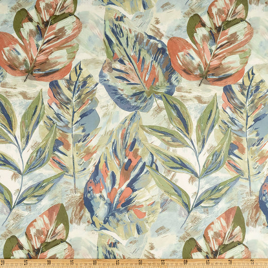 CANVAS POLY ESTAMPADO BEIGE LANA HOJAS COLORIDAS