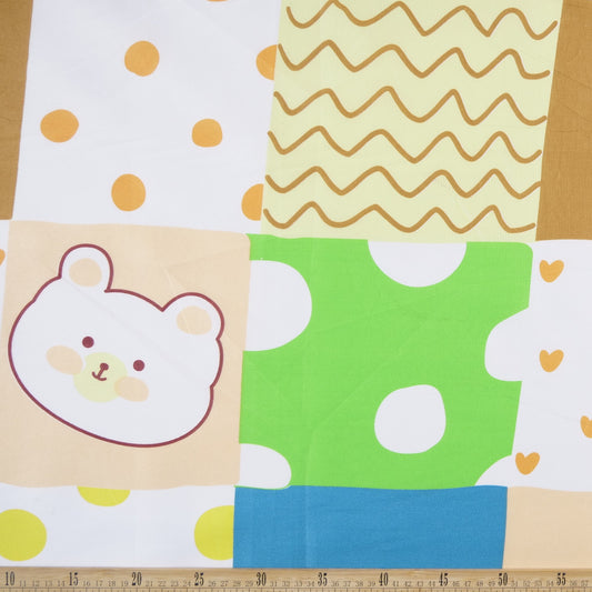 PERCAL ESTAMPADO INFANTIL BLANCO BRILLANTE DISEÑOS EN CUADROS