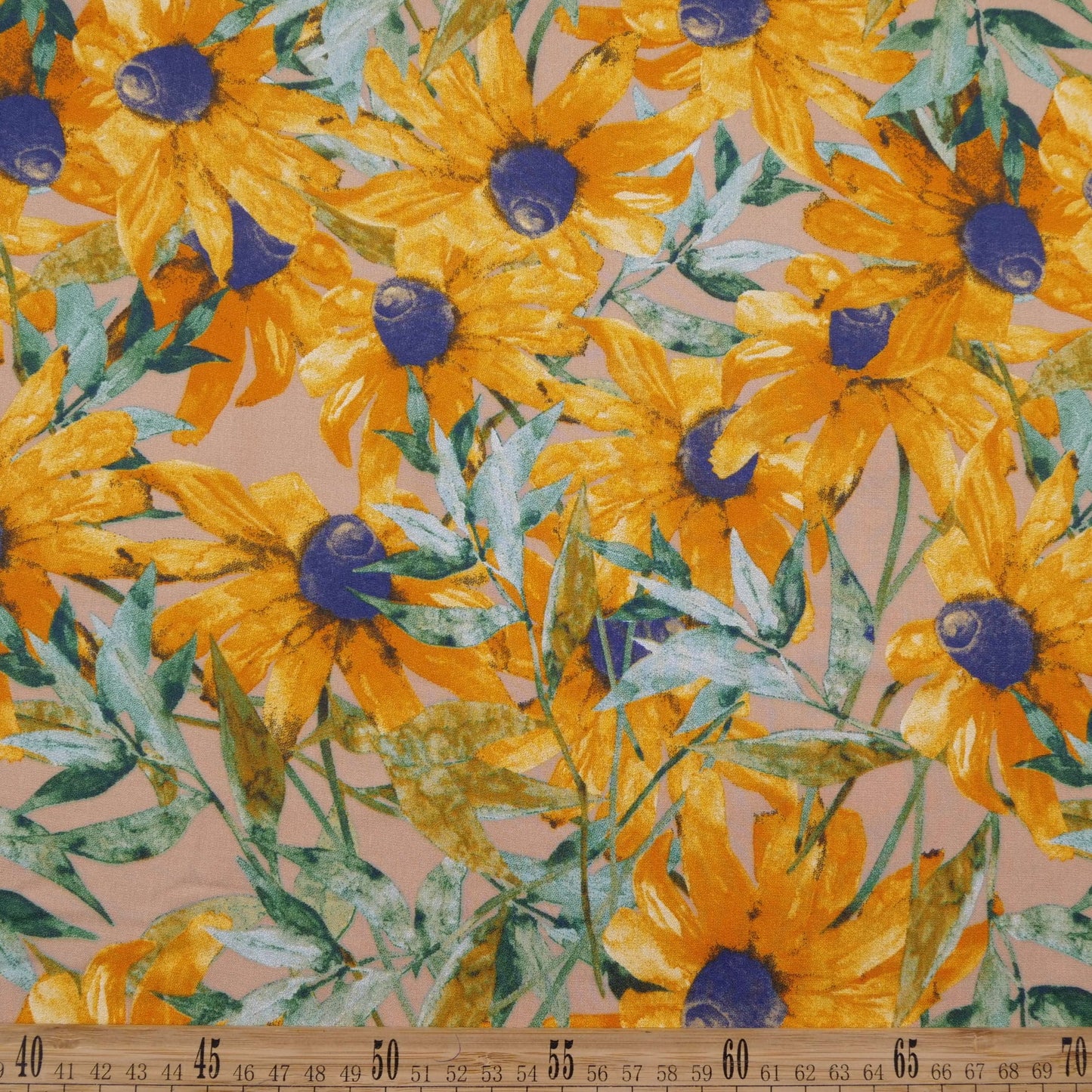 FIBRANA ESTAMPADA BEIGE ARENA CUBA GIRASOLES