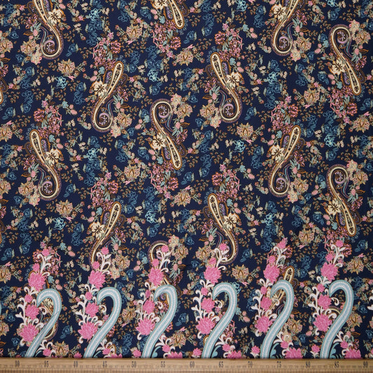 FIBRANA ESTAMPADA AZUL ECLIPSE FLORAL ARABESCO