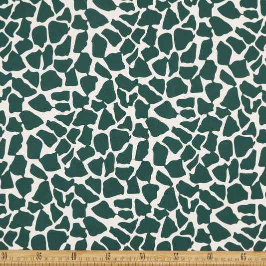 FIBRANA ESTAMPADA VERDE OSCURO ANIMAL PRINT ACEBRADO