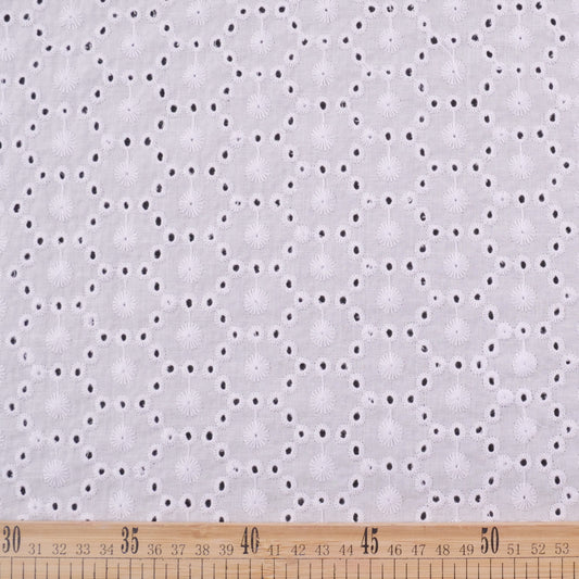 BRODERIE LOLA BLANCO AZULADO GEOMETRICO