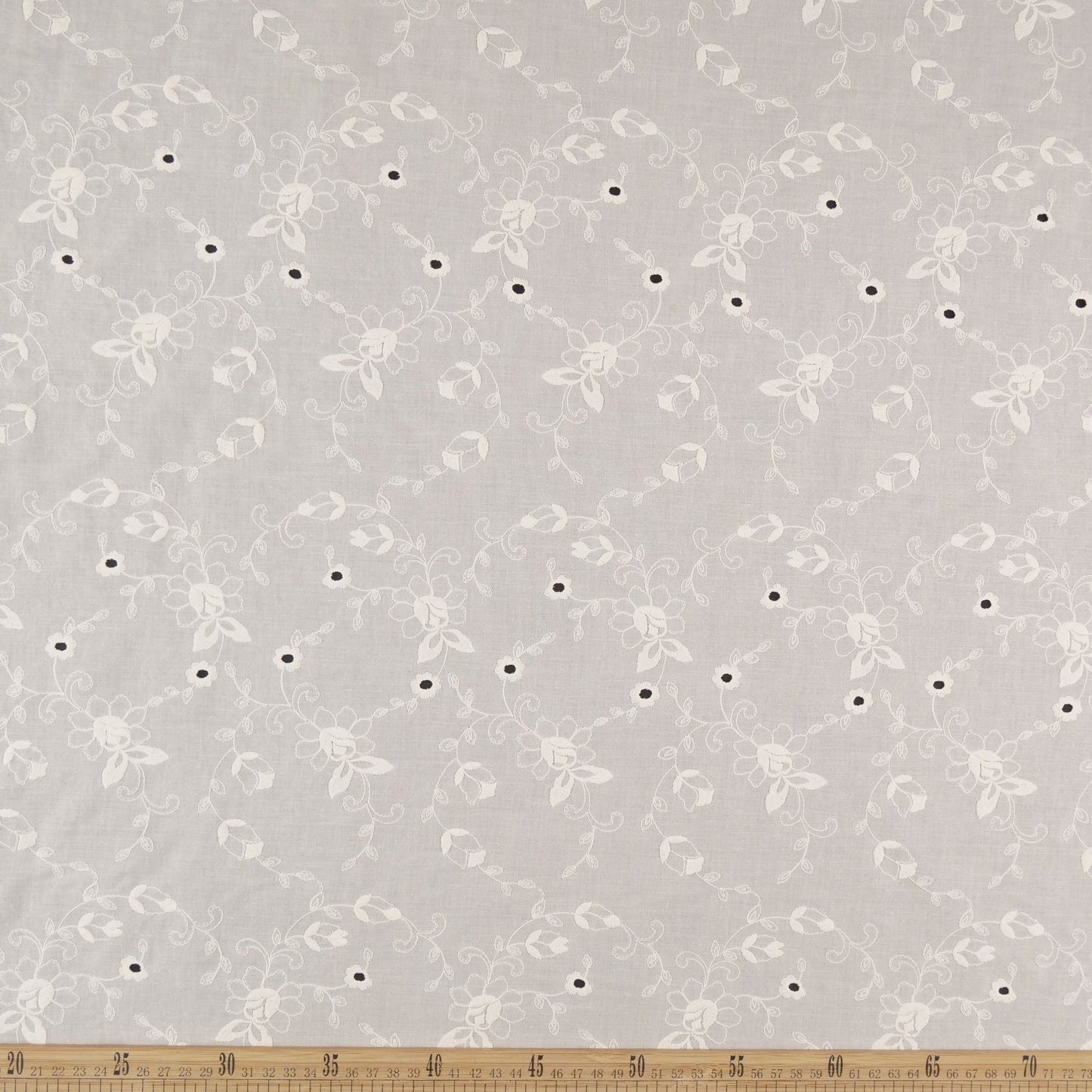 BRODERIE LOLA BLANCO BRILLANTE ENTRELAZADO FLORAL