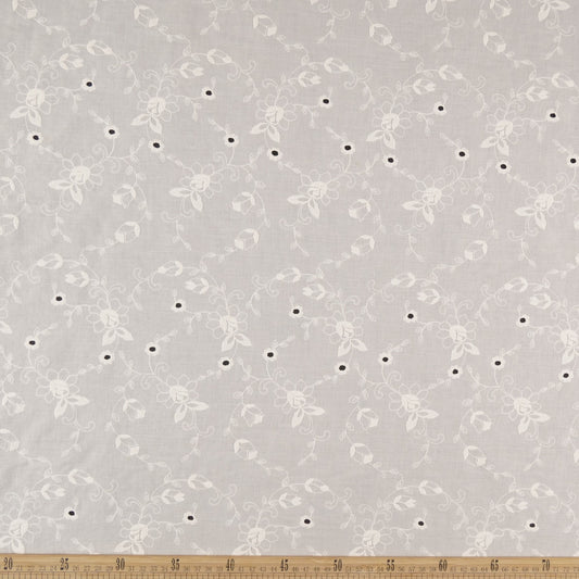 BRODERIE LOLA BLANCO BRILLANTE ENTRELAZADO FLORAL