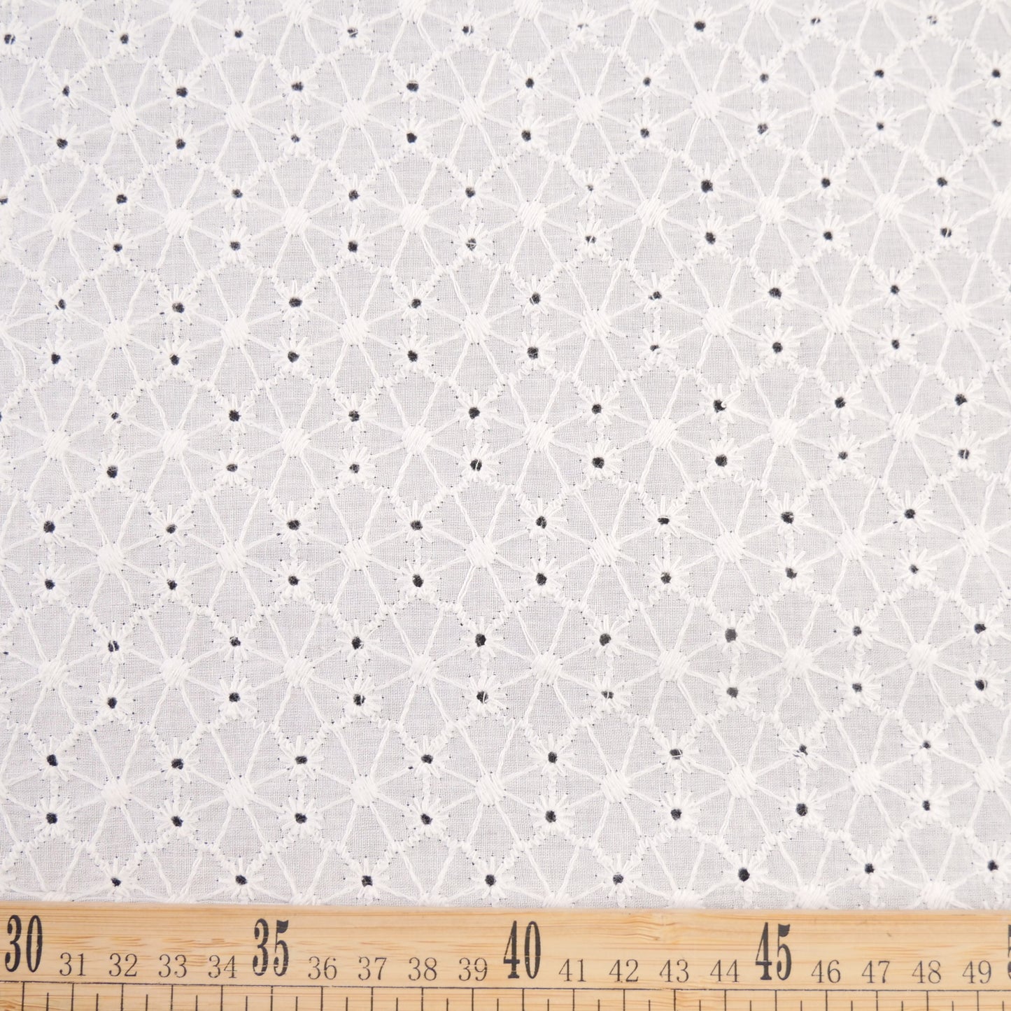 BRODERIE LOLA BLANCO BRILLANTE GEOMETRICO FLORAL