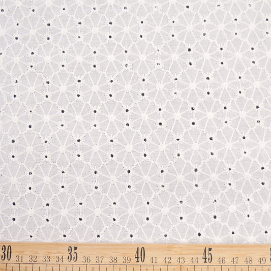 BRODERIE LOLA BLANCO BRILLANTE GEOMETRICO FLORAL