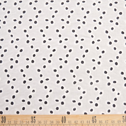 BRODERIE LOLA BLANCO BRILLANTE PUNTOS EN ONDAS