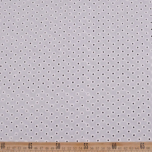 BRODERIE LOLA BLANCO PAPIRO PATRON DE LUNARES PERFORADOS