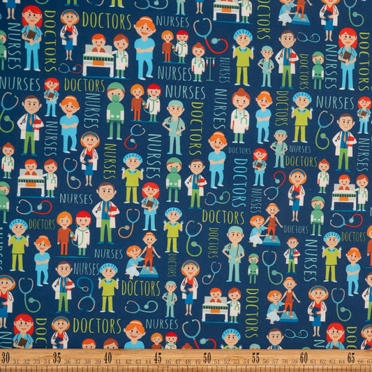 POPLIN TC ESTAMPADO AZUL ECLIPSE PERSONAL DE SALUD