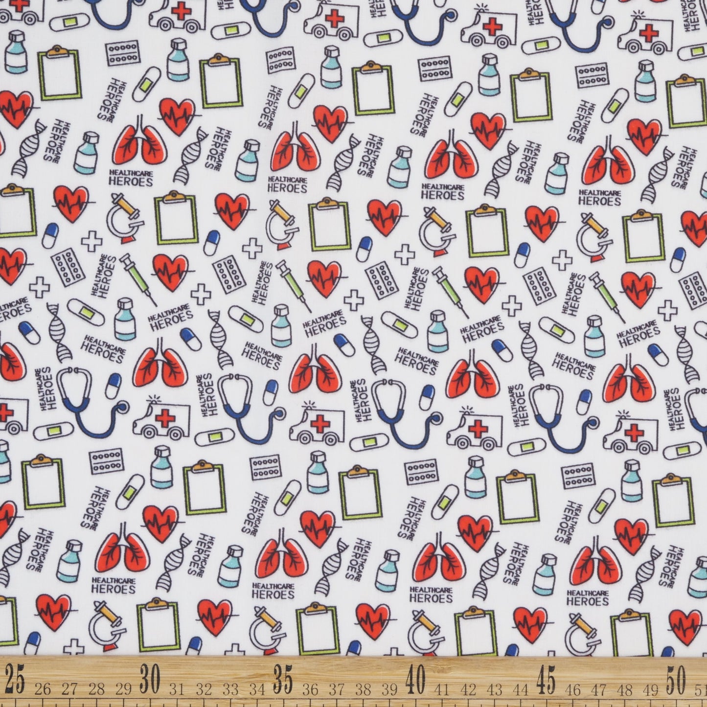 POPLIN TC ESTAMPADO BLANCO BRILLANTE DE SALUD