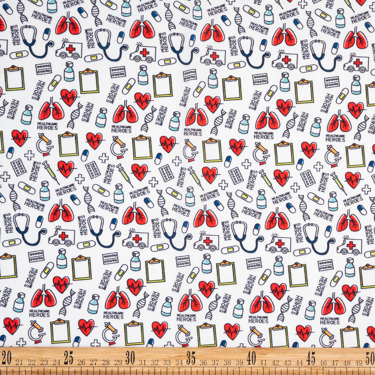 POPLIN TC ESTAMPADO BLANCO BRILLANTE DE SALUD