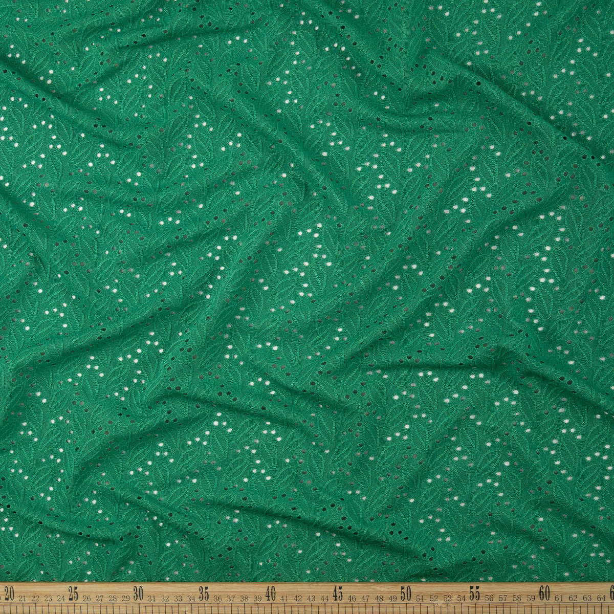 BRODERIE SPANDEX VERDE LAGO HOJAS