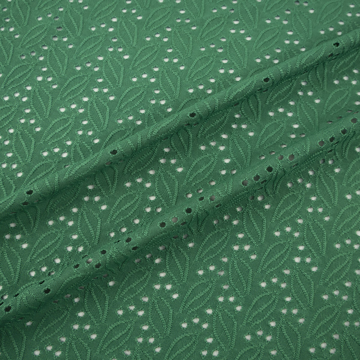 BRODERIE SPANDEX VERDE LAGO HOJAS