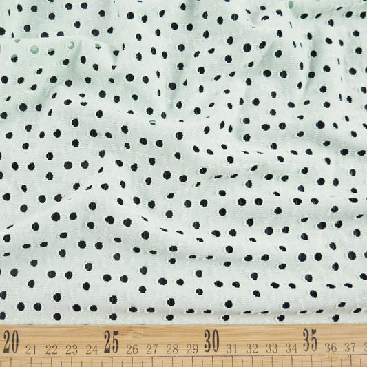 BRODERIE SPANDEX VERDE AGUA JADE PERFORADO EN MOTAS