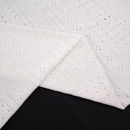 BRODERIE SPANDEX BLANCO BRILLANTE ARABESCO