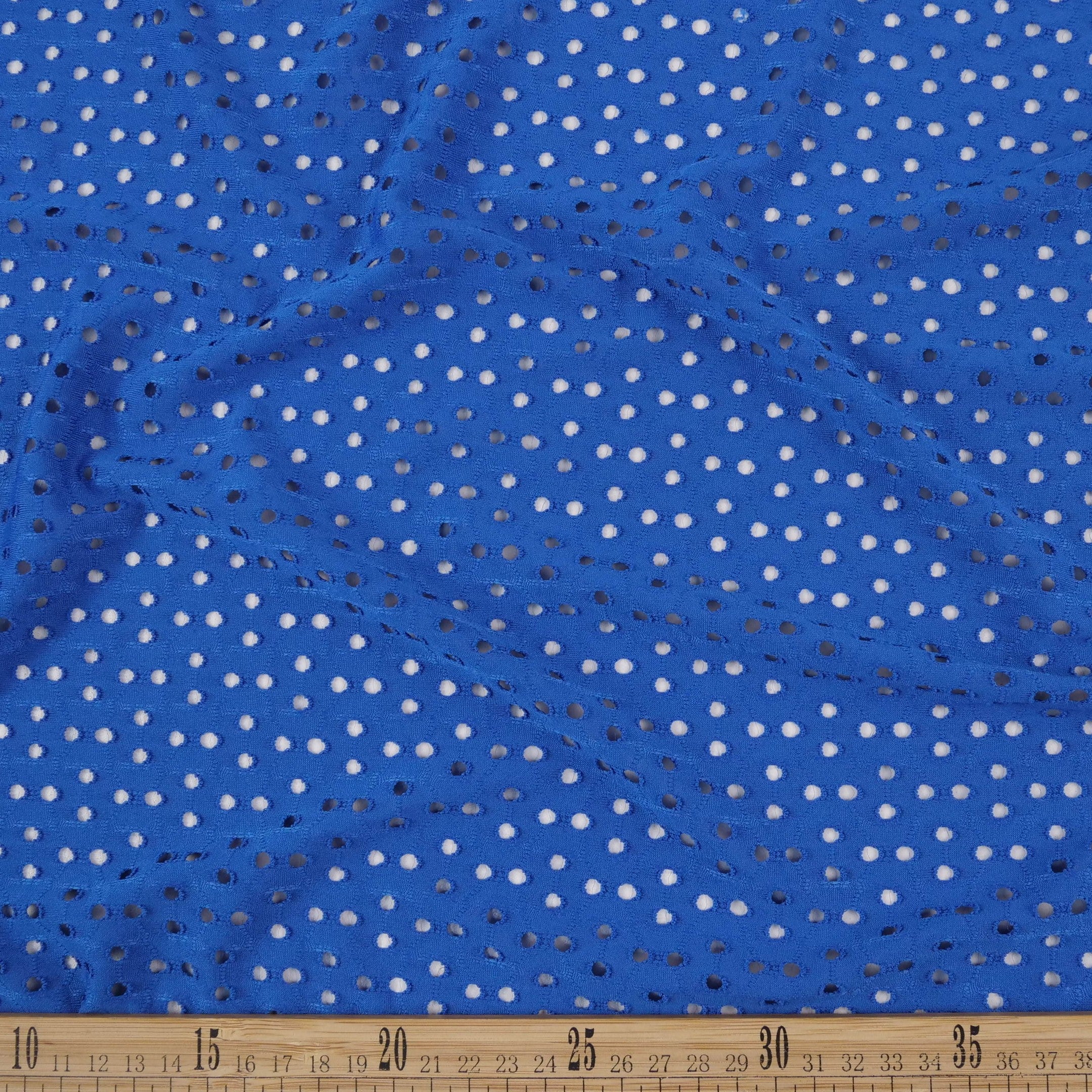 BRODERIE SPANDEX AZUL ROYAL PUNTITOS