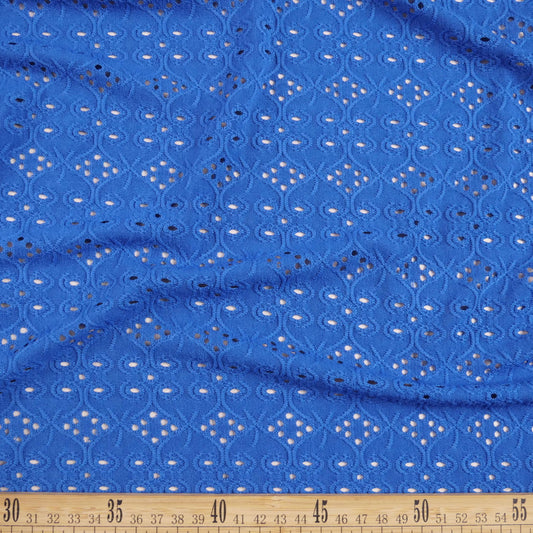 BRODERIE SPANDEX AZUL ROYAL ARABESCO