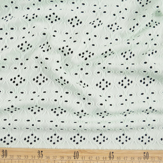 BRODERIE SPANDEX VERDE AGUA JADE ROMBOS Y ONDAS