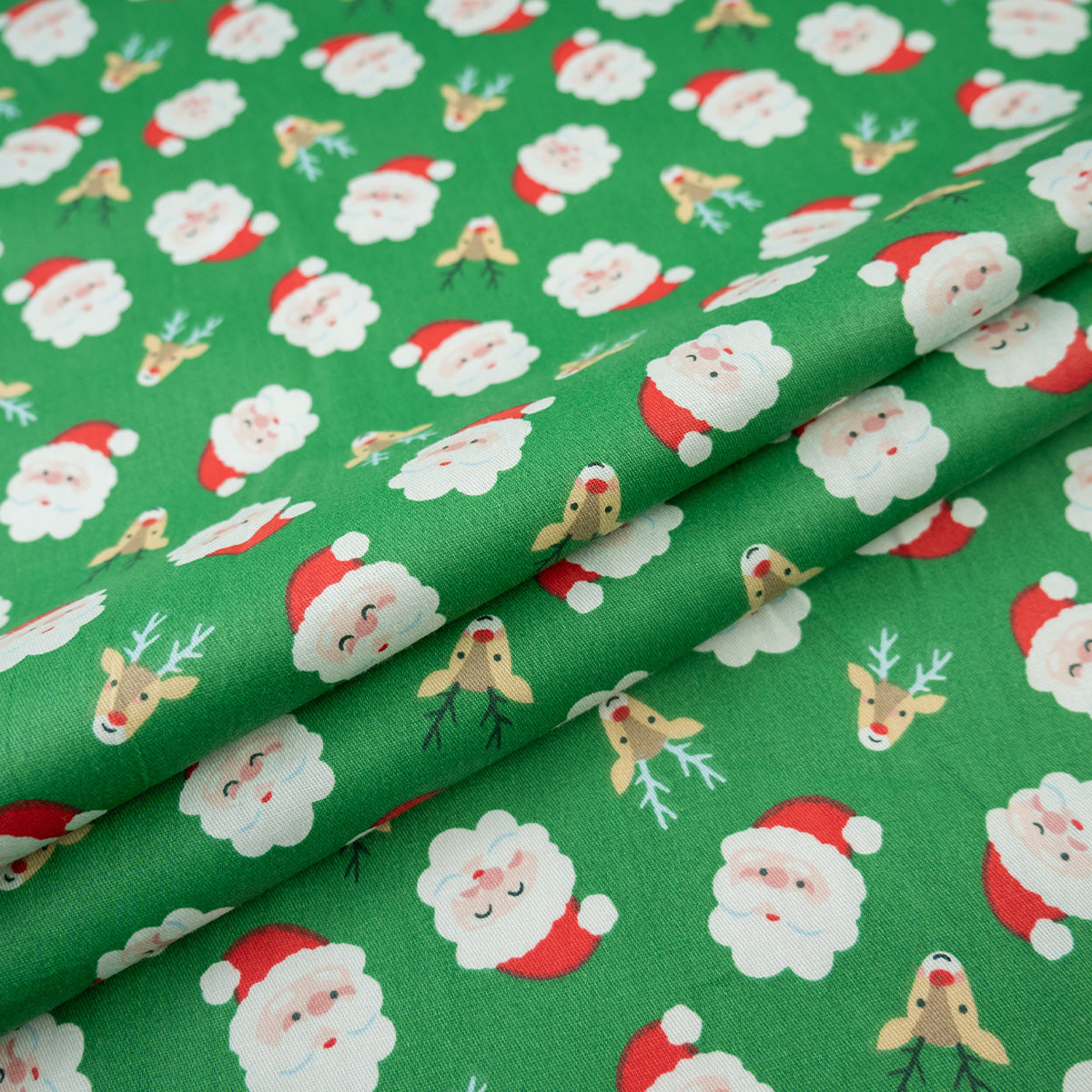 DRIL NAVIDAD VERDE VERDANT PAPA NOEL Y RENOS