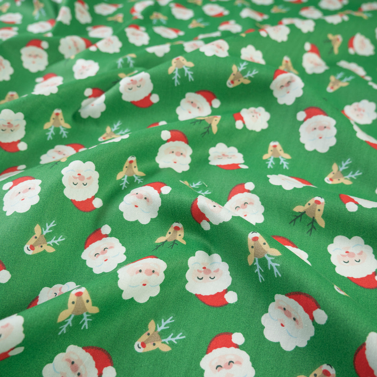 DRIL NAVIDAD VERDE VERDANT PAPA NOEL Y RENOS