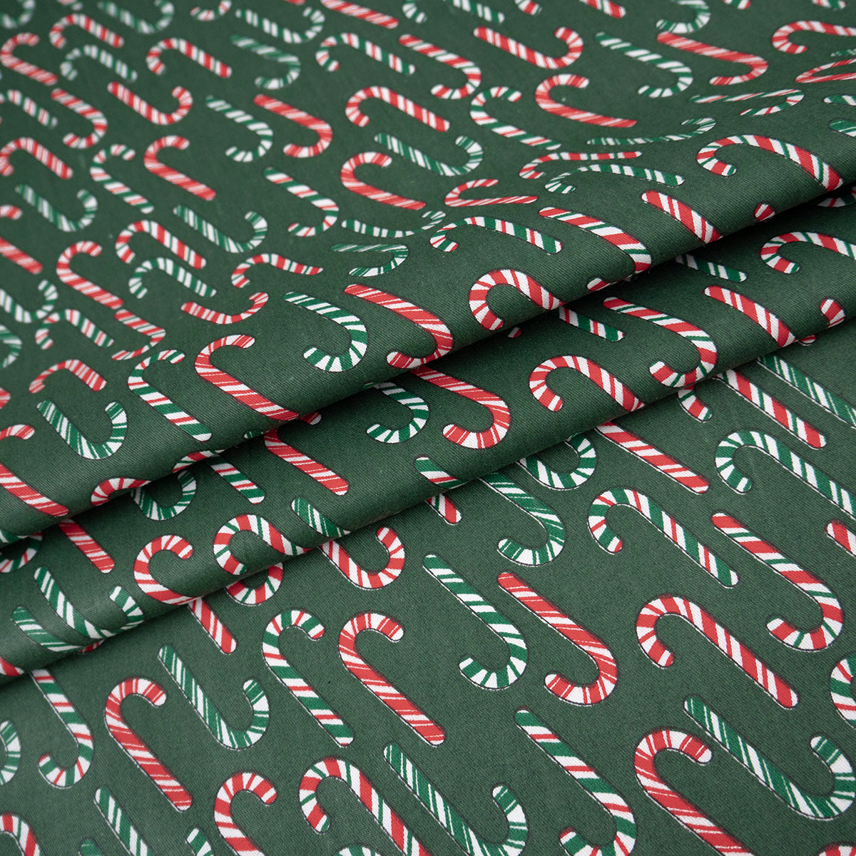 DRIL NAVIDAD VERDE AMAZONAS BASTÓN DE CARAMELO