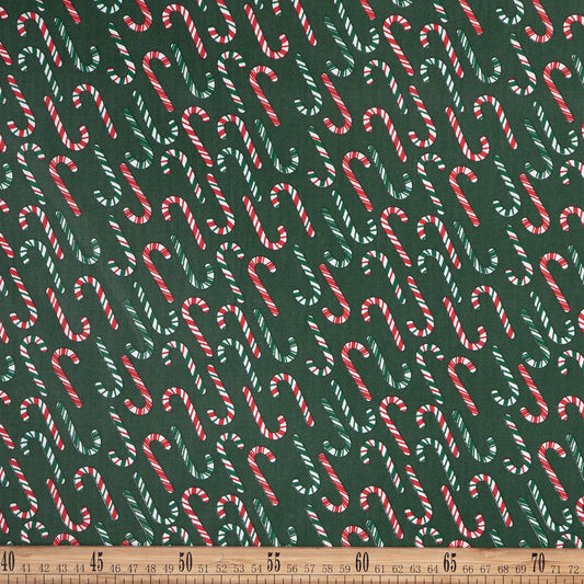 DRIL NAVIDAD VERDE AMAZONAS BASTÓN DE CARAMELO