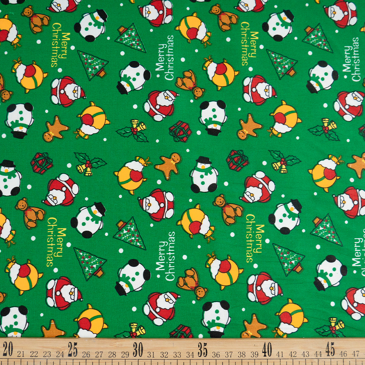 DRIL NAVIDAD VERDE BRILLANTE PAPÁ NOEL